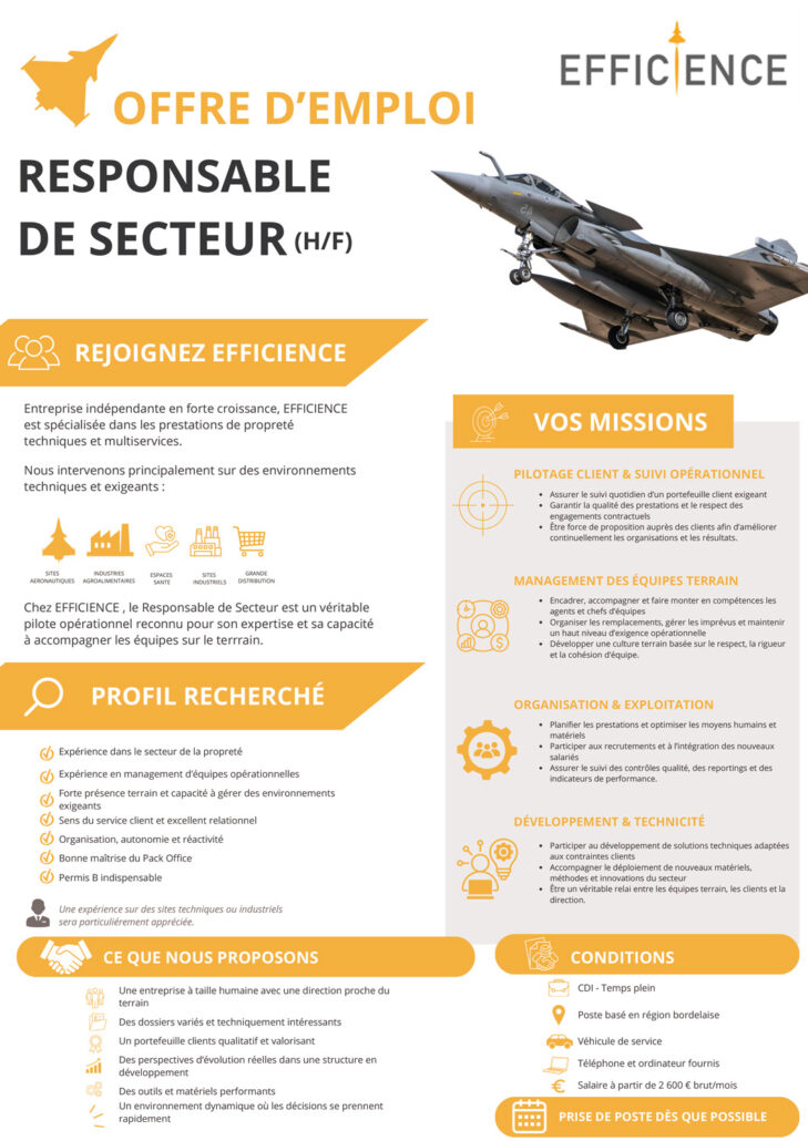 Offre d’emploi Responsable de Secteur